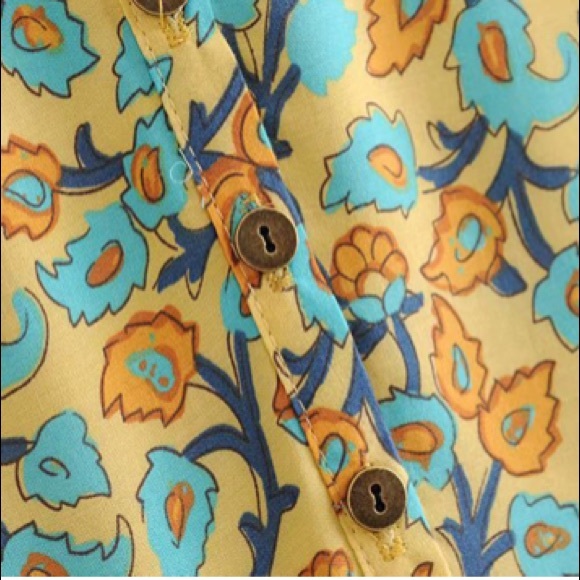 Border Print Maxi DRESS Delirium Gold - Picture 6 of 7